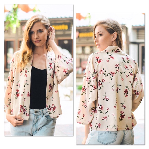 *CLEARANCE* Red Gardenias Kimono Cardigan - Picture 7 of 7
